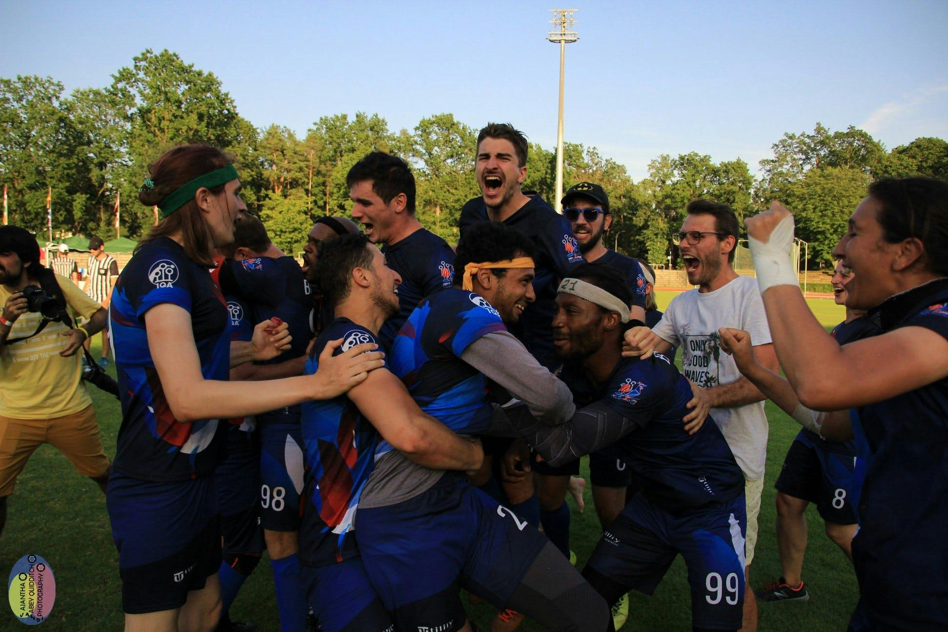 The French National Team celebrates winning the final of the European Games 2019