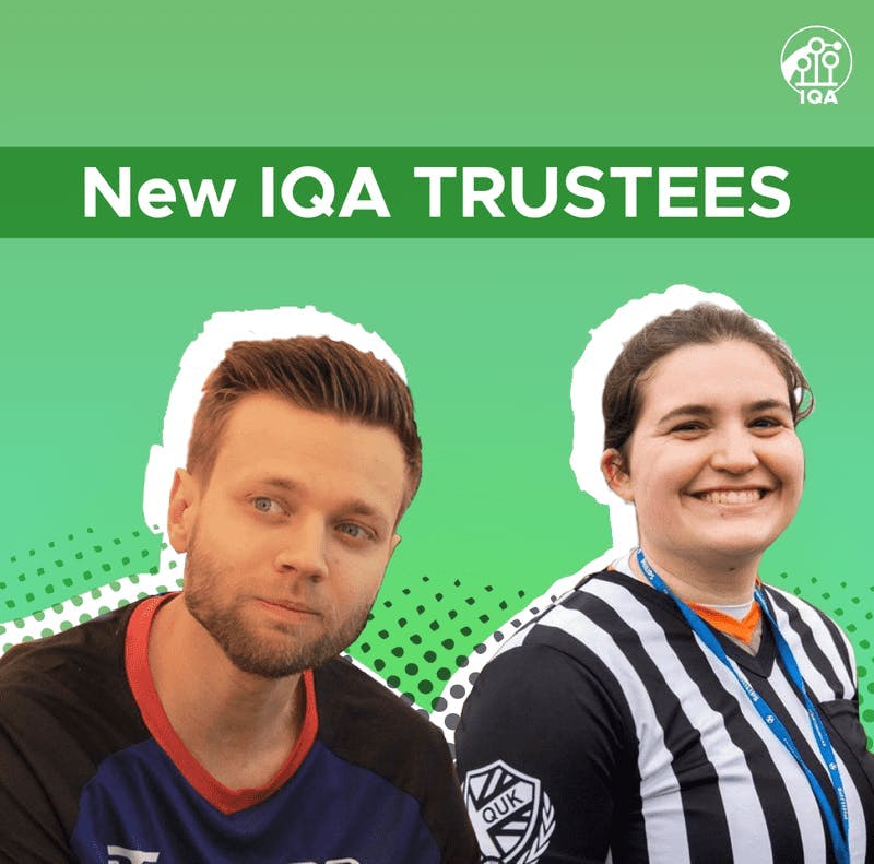 Graphic with the text "New IQA Trustees" over images of the new trustees