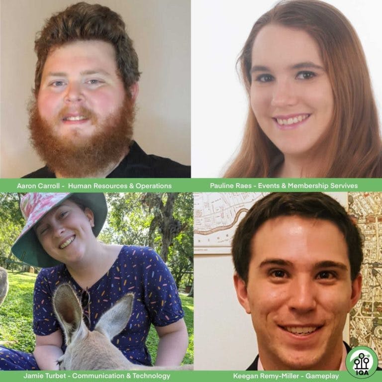 Graphic with photos of the new directors, Aaron Carroll, Pauline Raes, Jamei Turbet, Keegan Remy-Miller