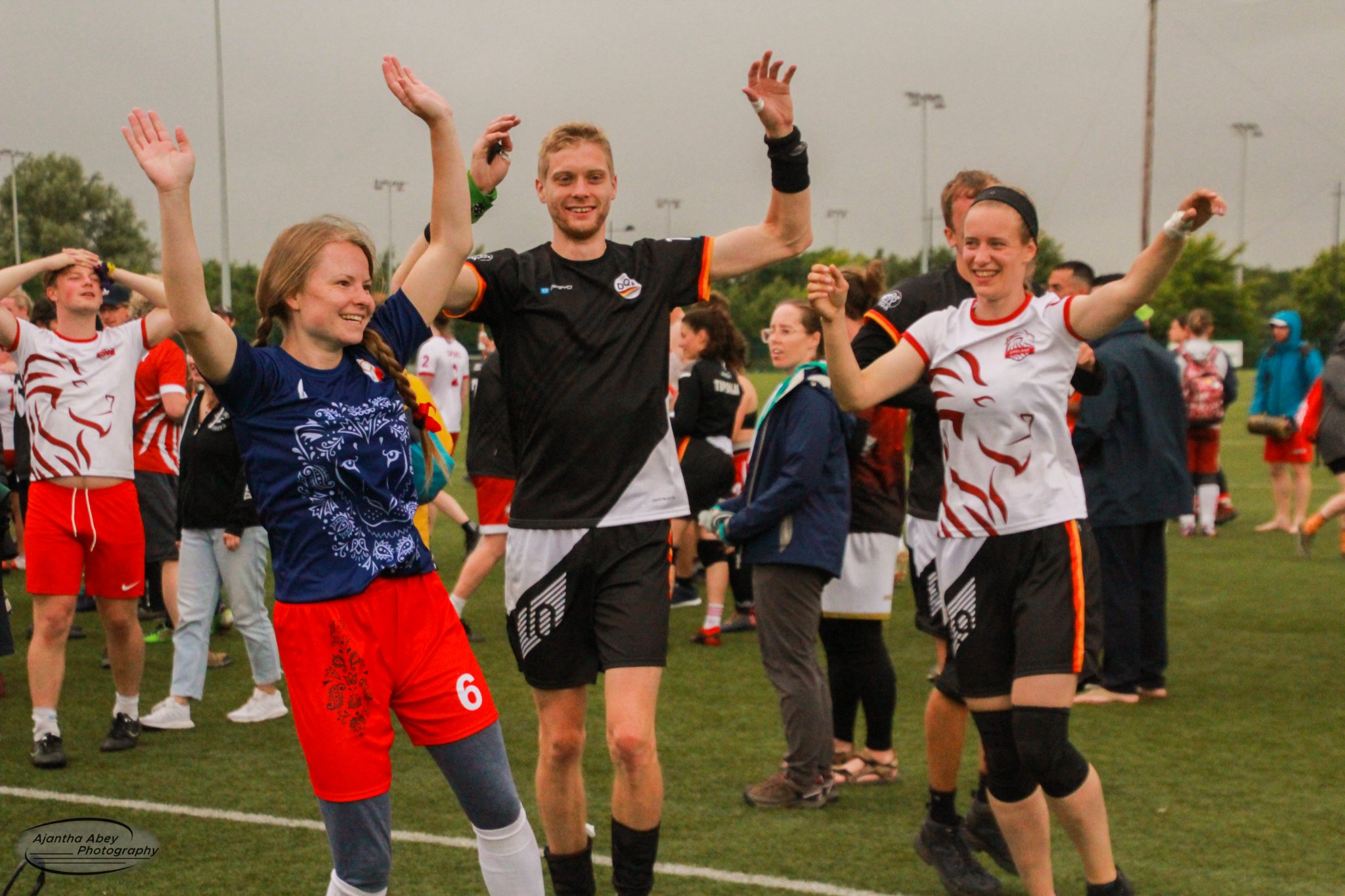 Players from national teams celebrating